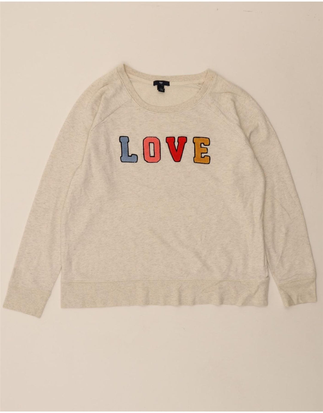GAP Womens Graphic Sweatshirt Jumper UK 18 XL Grey Cotton Vintage Gap and Second-Hand Gap from Messina Hembry 