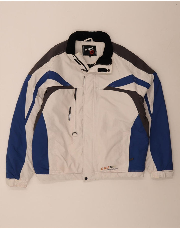 MC Kee's Mens Ski Jacket UK 42 XL White Colourblock Nylon