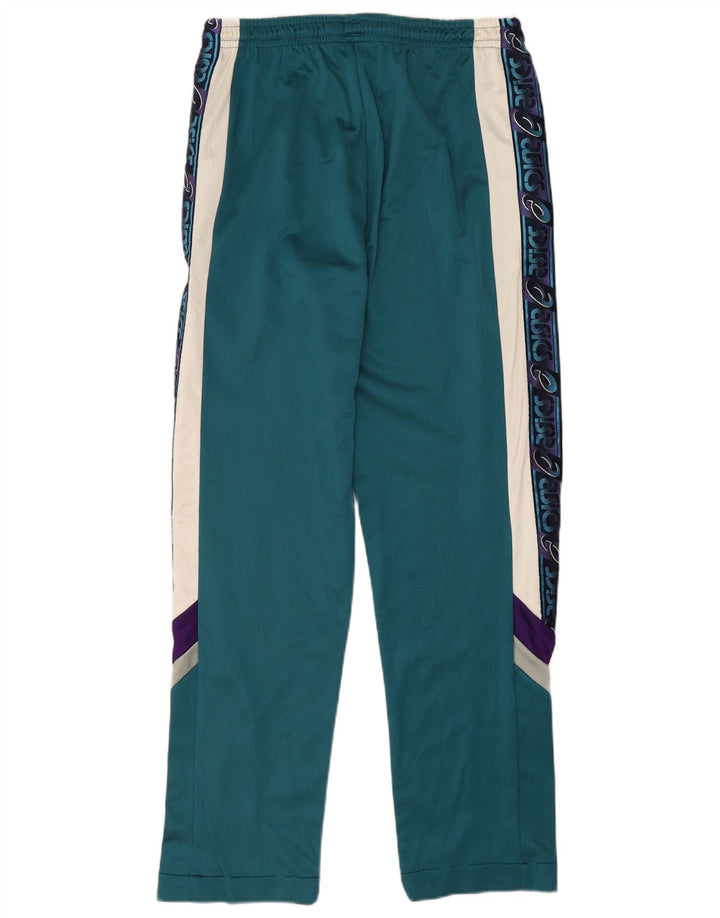 Asics Mens Graphic Tracksuit Trousers IT 52 Large Green Colourblock