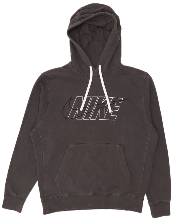 Nike Mens Graphic Hoodie Jumper Medium Grey Cotton