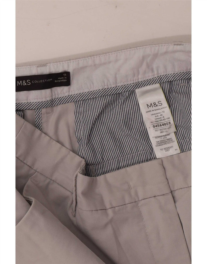 Marks & Spencer Womens Chino Shorts UK 12 Medium W30 Grey Cotton