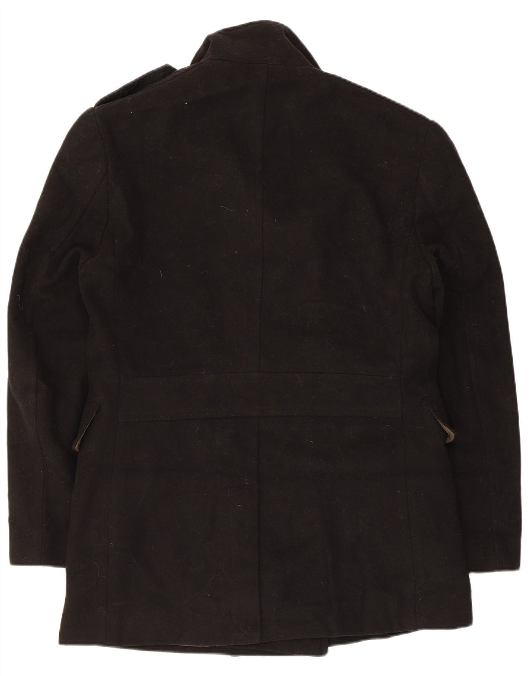 Marks & Spencer Mens Double Breasted Coat UK 36 Small Black Polyester