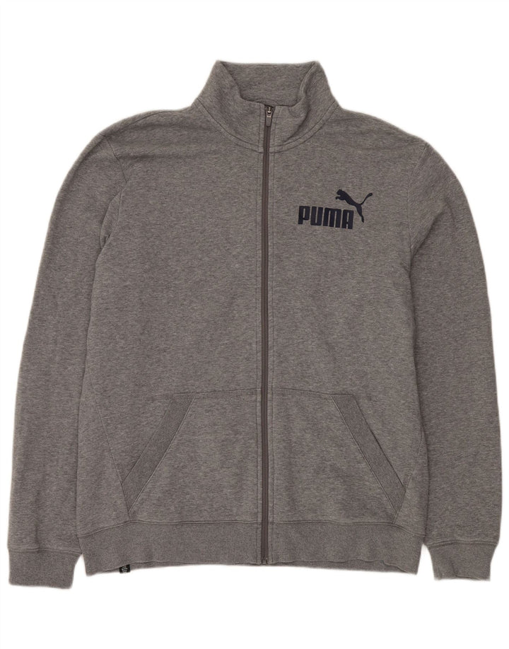 Puma Mens Graphic Tracksuit Top Jacket XL Grey Cotton