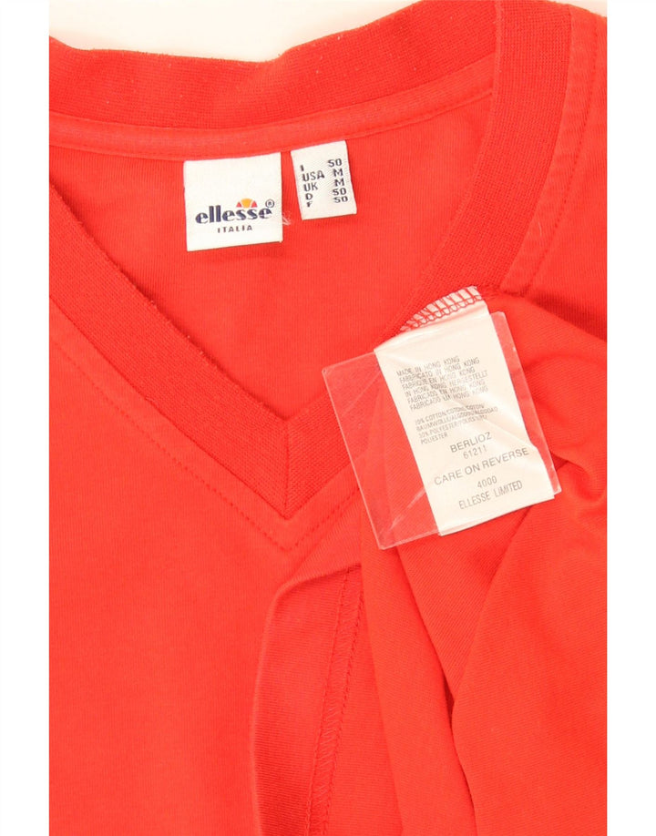 Ellesse Mens T-Shirt Top Medium Red Cotton
