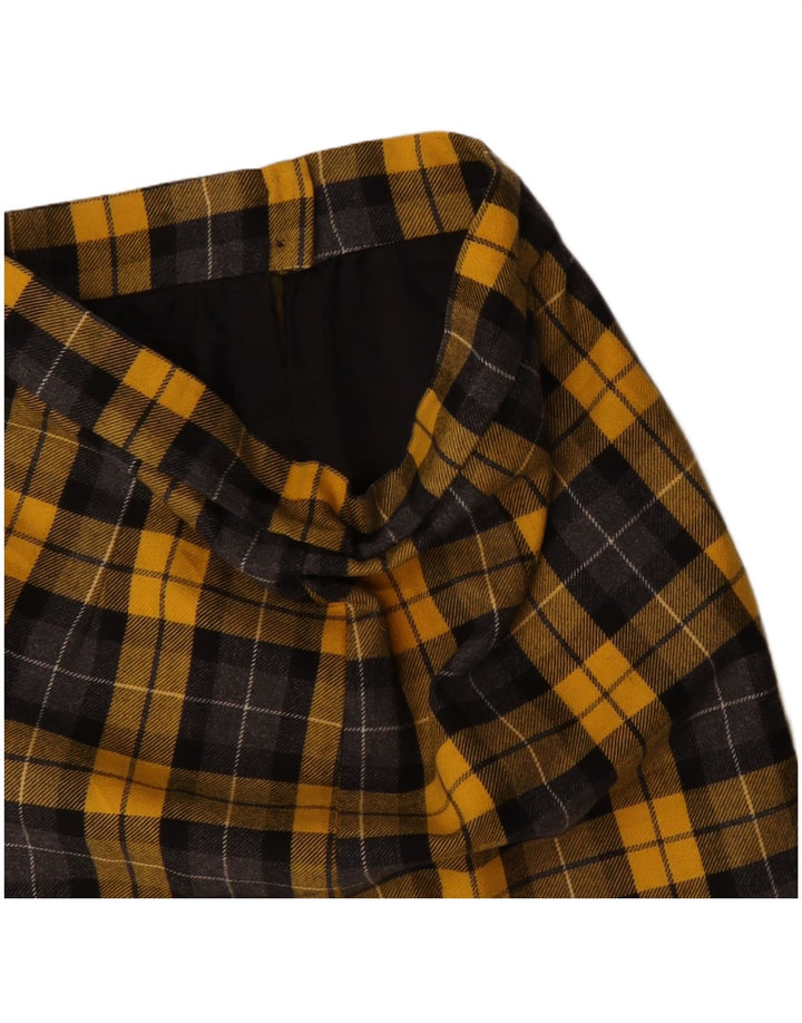 Vintage Womens Mini Skirt W28 Medium Yellow Check