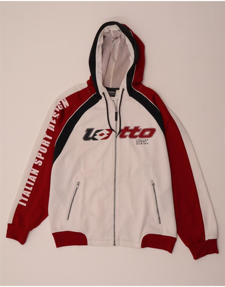 Lotto Mens Graphic Full Tracksuit 2XL White Colourblock Polyester