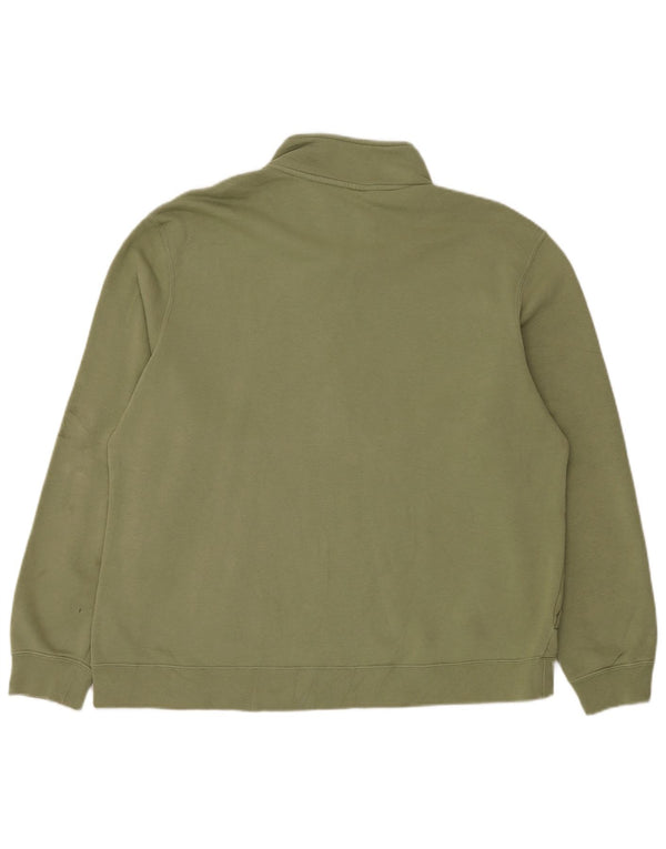 Nike Mens Zip Neck Sweatshirt Jumper XL Green Cotton