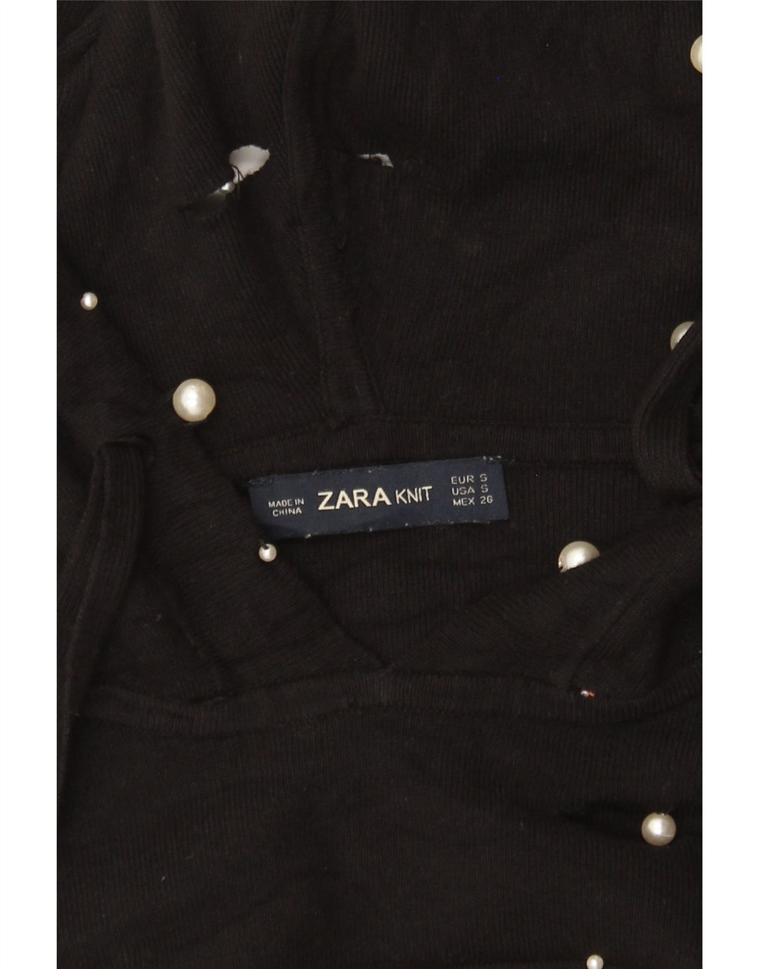 Zara Womens Hooded Oversized Jumper Sweater UK 10 Small Black