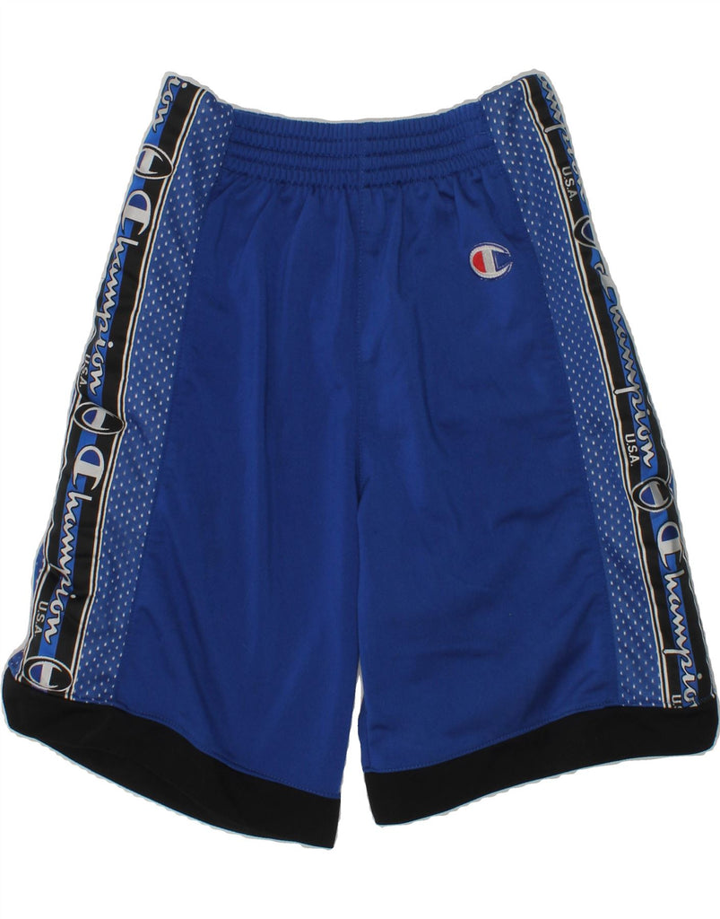 CHAMPION Boys Sport Shorts 9-10 Years Blue Polyester | Vintage Champion | Thrift | Second-Hand Champion | Used Clothing | Messina Hembry 