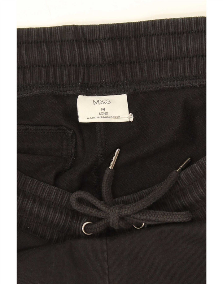Marks & Spencer Mens Tracksuit Trousers Medium Black Cotton