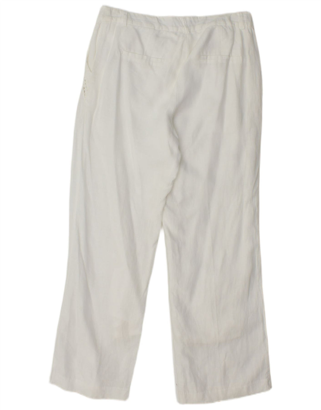 MONSOON Womens Straight Chino Trousers UK 10 Small W27 L28 White Linen