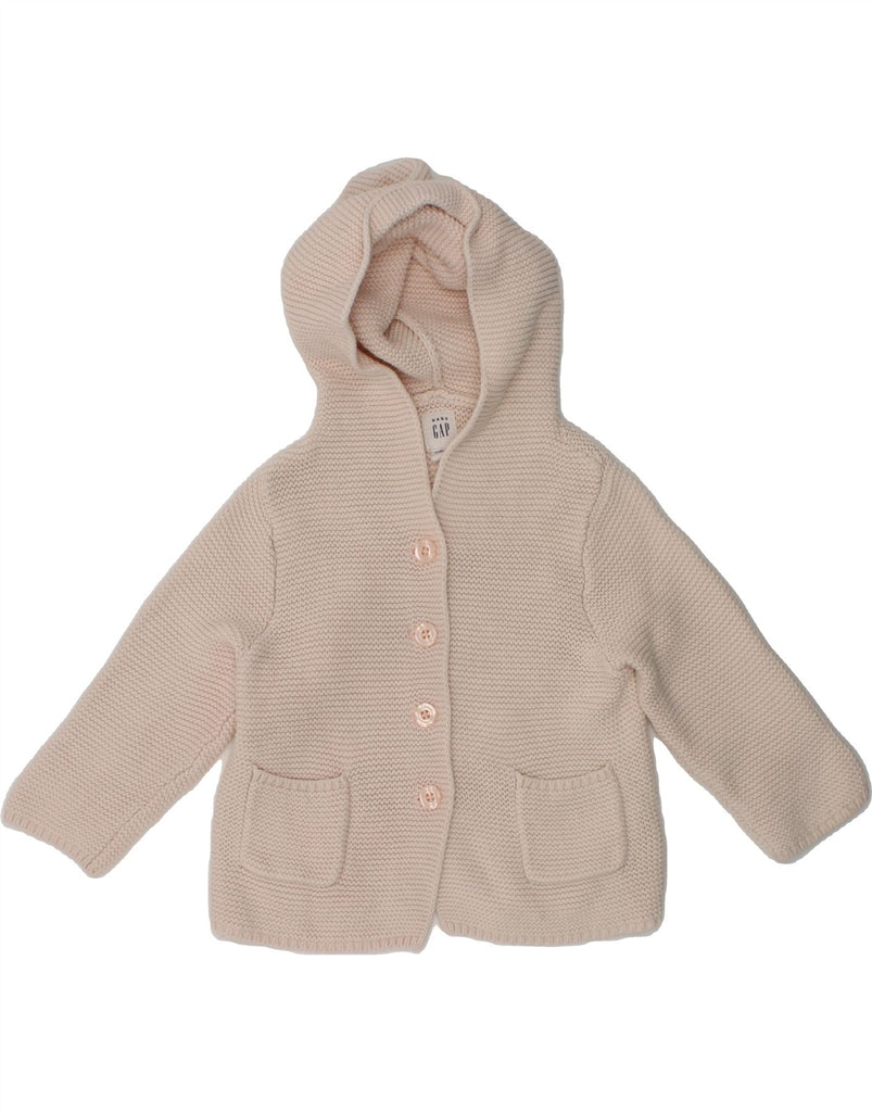 GAP Baby Girls Hooded Cardigan Sweater 12-18 Months Pink Cotton | Vintage Gap | Thrift | Second-Hand Gap | Used Clothing | Messina Hembry 