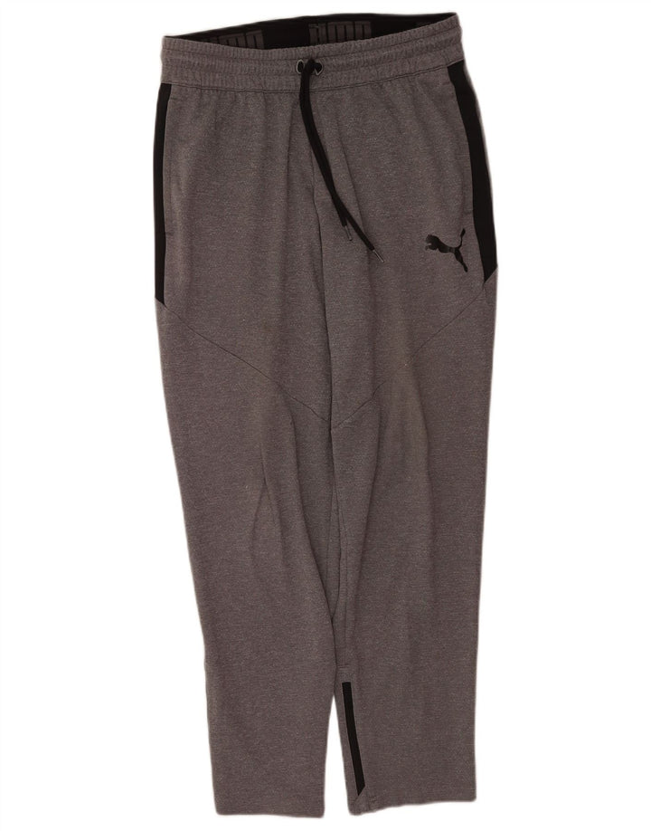Puma Mens Tracksuit Trousers Medium Grey Colourblock Polyester