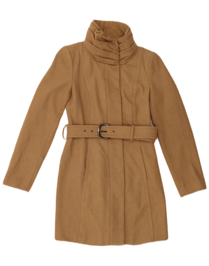 Zara Womens Overcoat UK 10 Small Beige