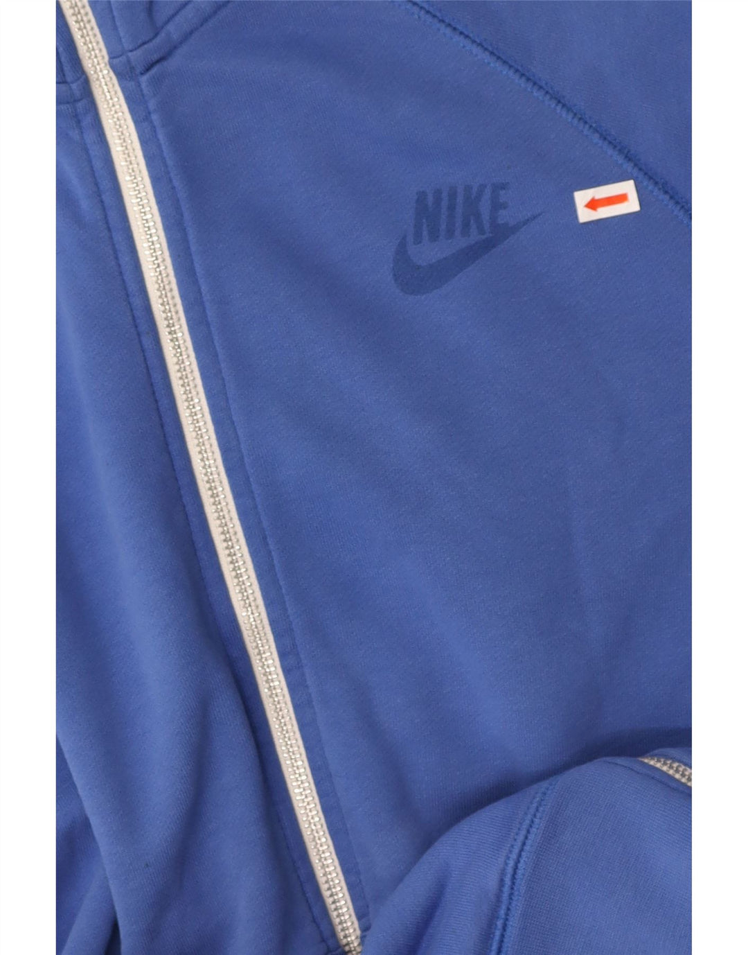 NIKE Mens Zip Hoodie Sweater Small Blue Cotton