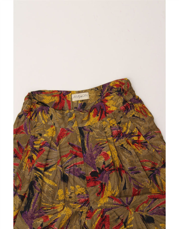 MAYON Womens Abstract Pattern Cullotes Casual Shorts EU 36 Small W30 Brown Vintage Mayon and Second-Hand Mayon from Messina Hembry 