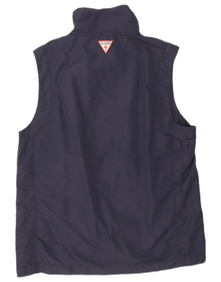 Guess Mens Graphic Sleeveless Tracksuit Top Jacket XL Navy Blue Polyester