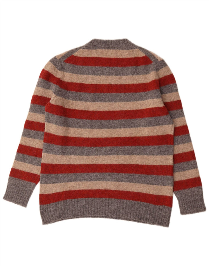 Benetton Mens Crew Neck Jumper Sweater Large Multicoloured Striped