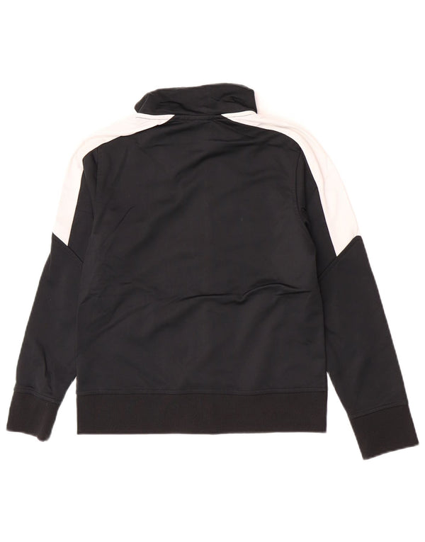 Puma Boys Tracksuit Top Jacket 7-8 Years Small Black Colourblock Polyester
