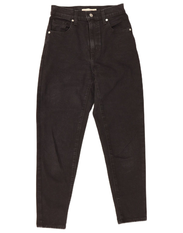 Levi's Womens Mom High Waist Jeans W25 L27 Black Cotton