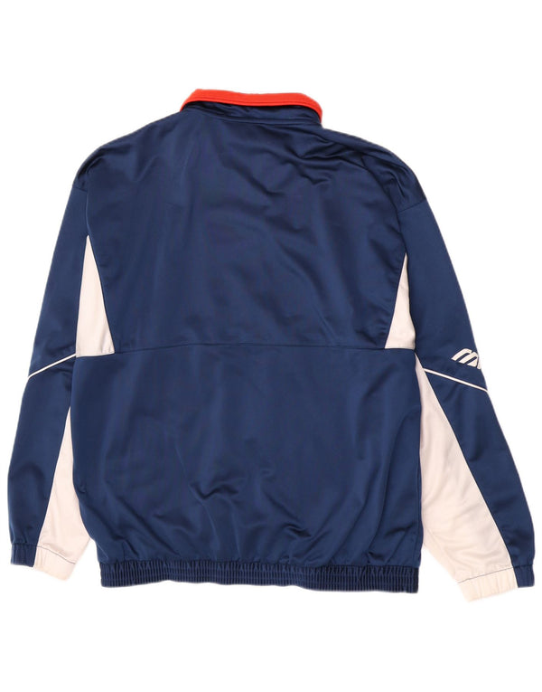 Mizuna Mens Graphic Tracksuit Top Jacket Large Navy Blue Colourblock Sports