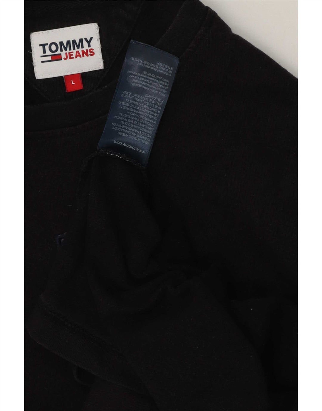Tommy Hilfiger Mens T-Shirt Top Large Black Cotton