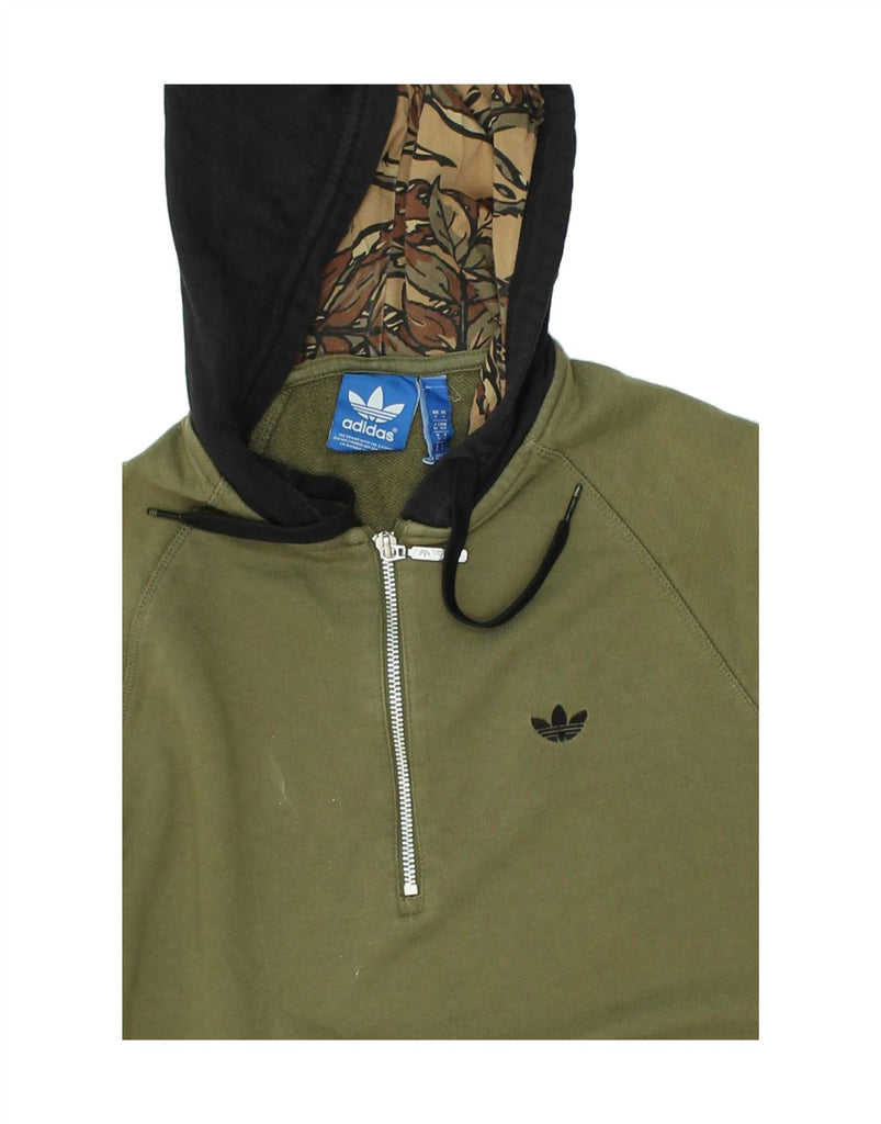 ADIDAS Mens Hoodie Jumper Small Khaki Cotton | Vintage Adidas | Thrift | Second-Hand Adidas | Used Clothing | Messina Hembry 