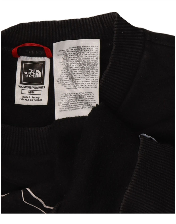 THE NORTH FACE Womens Graphic Sweatshirt Jumper UK 14 Medium Black Cotton