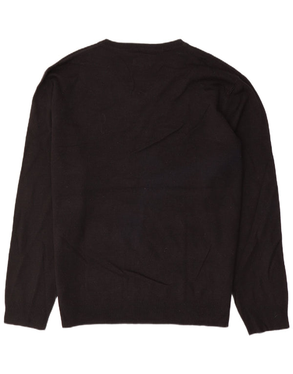 PIERRE CARDIN Mens V-Neck Jumper Sweater 3XL Black Acrylic