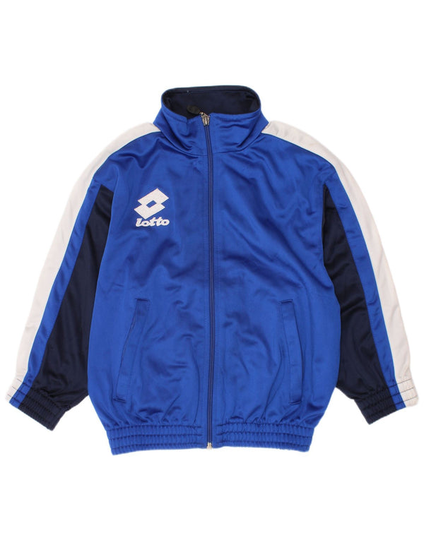 Lotto Boys Tracksuit Top Jacket 5-6 Years Small Blue Colourblock