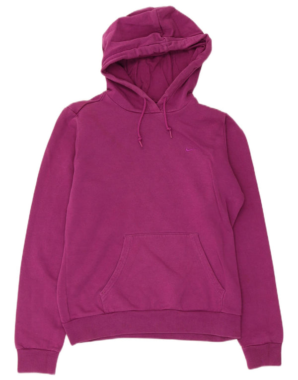 Nike Womens Hoodie Jumper UK 14 Medium Purple Cotton