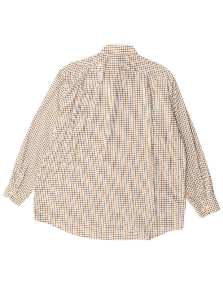 Lacoste Mens Shirt Size 44 XL White Gingham Cotton