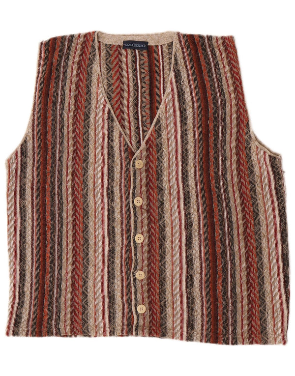 Vintage Mens Waistcoat Large Multicoloured Striped