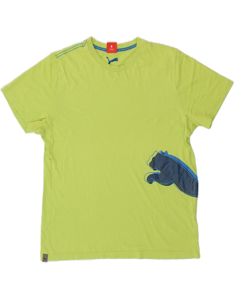 PUMA Mens Graphic T-Shirt Top Large Green Vintage Puma and Second-Hand Puma from Messina Hembry 
