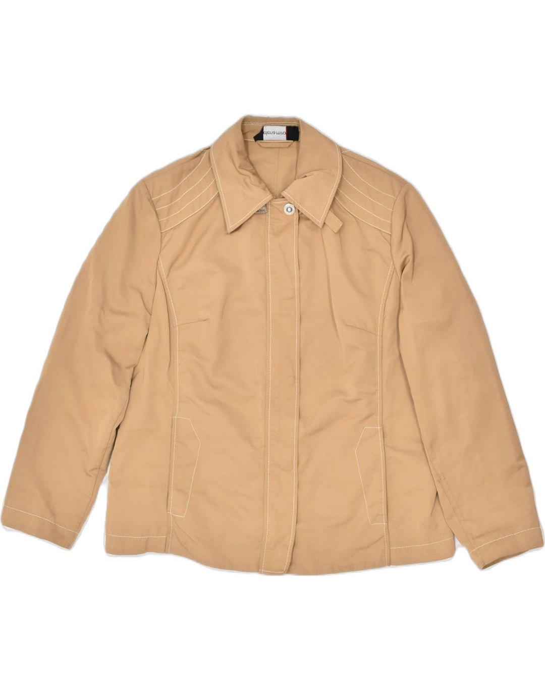 ELENA MIRO Womens Bomber Jacket UK 16 Large Brown Polyester | Vintage | Thrift | Second-Hand | Used Clothing | Messina Hembry 