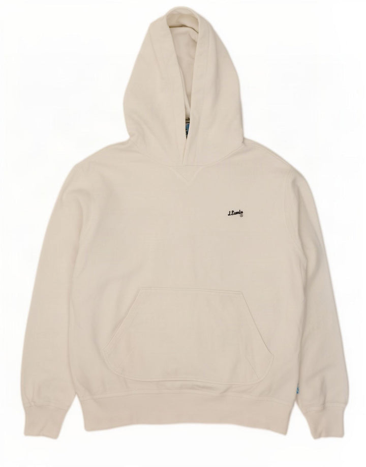 Johnny Lambs Mens Hoodie Jumper Medium White Cotton
