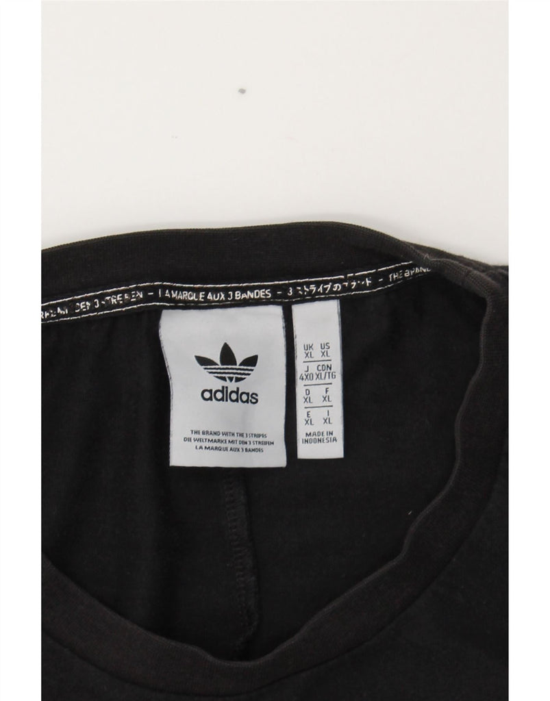 ADIDAS Mens Graphic T-Shirt Top XL Black Cotton Vintage Adidas and Second-Hand Adidas from Messina Hembry 