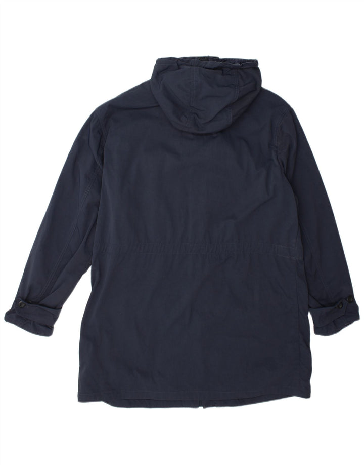 Tommy Hilfiger Mens Hooded Rain Jacket UK 38 Medium Navy Blue Polyamide