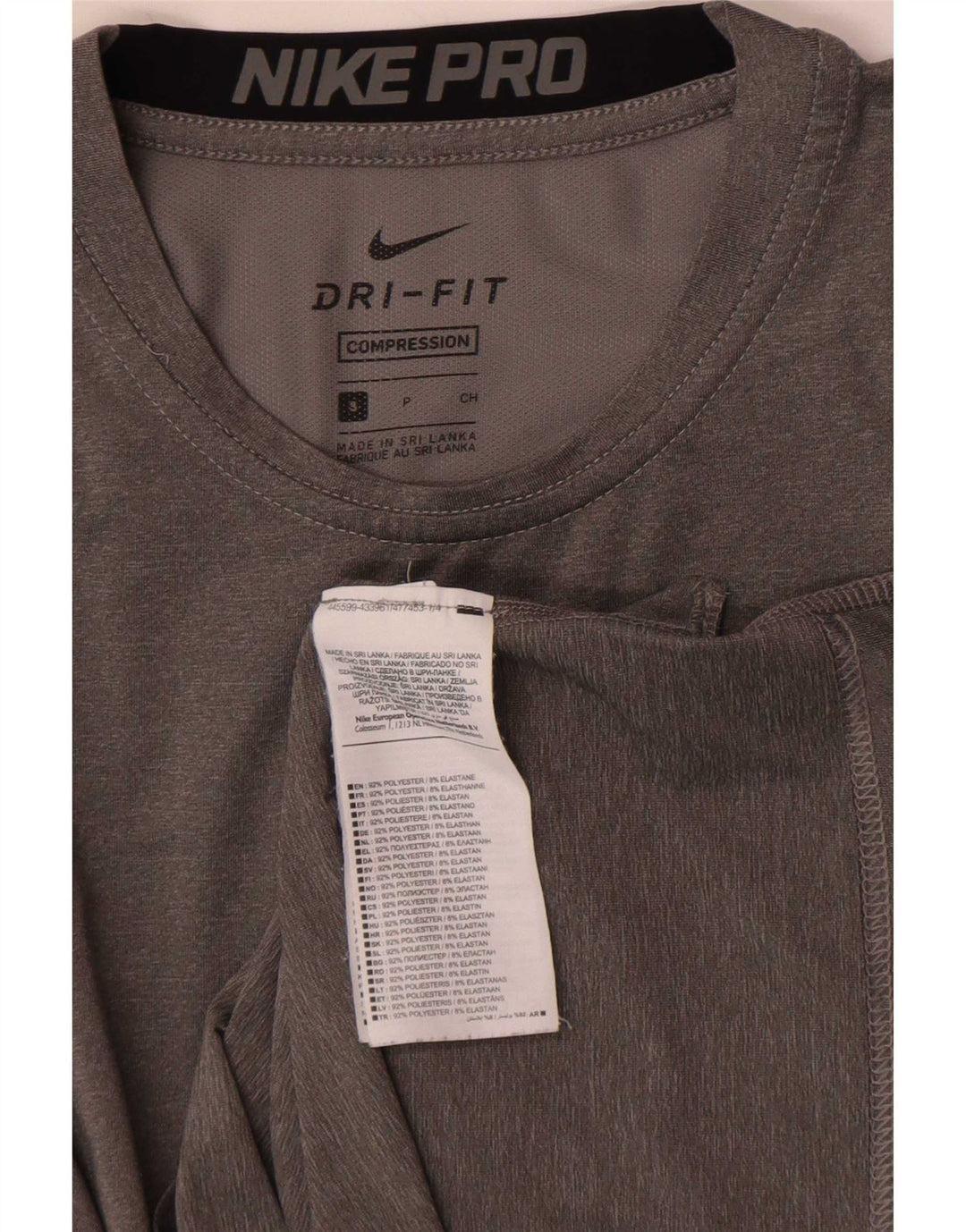 Nike Womens Dri Fit Top Long Sleeve UK 10 Small Grey Colourblock Polyester
