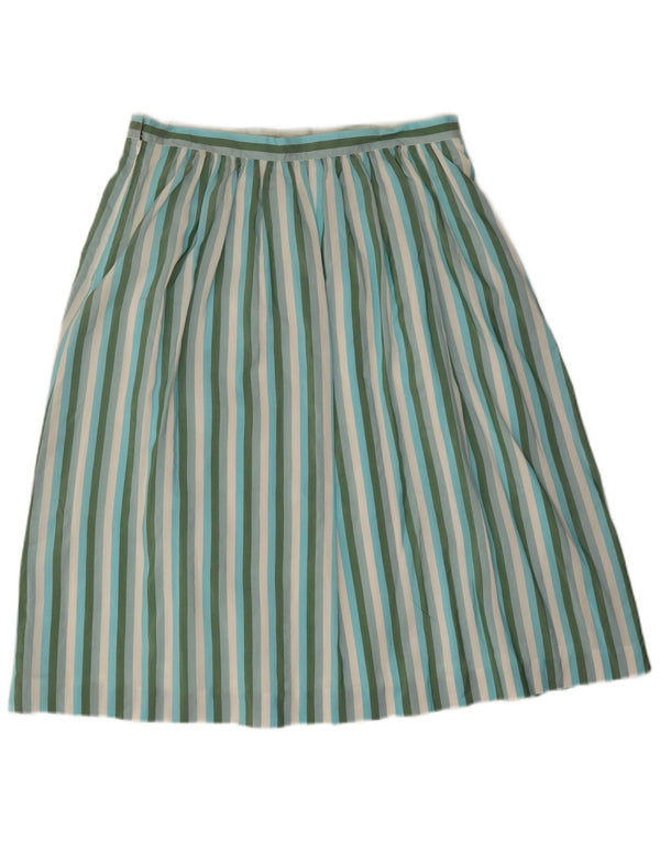 Padovanelle Womens Pleated Skirt W30 Medium Multicoloured Striped Silk
