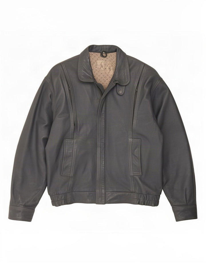 Fatigue Mens Leather Jacket UK 42 XL Grey