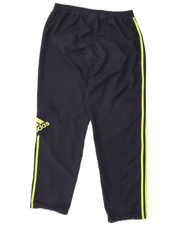 Adidas Mens Graphic Tracksuit Trousers Large Navy Blue Polyester