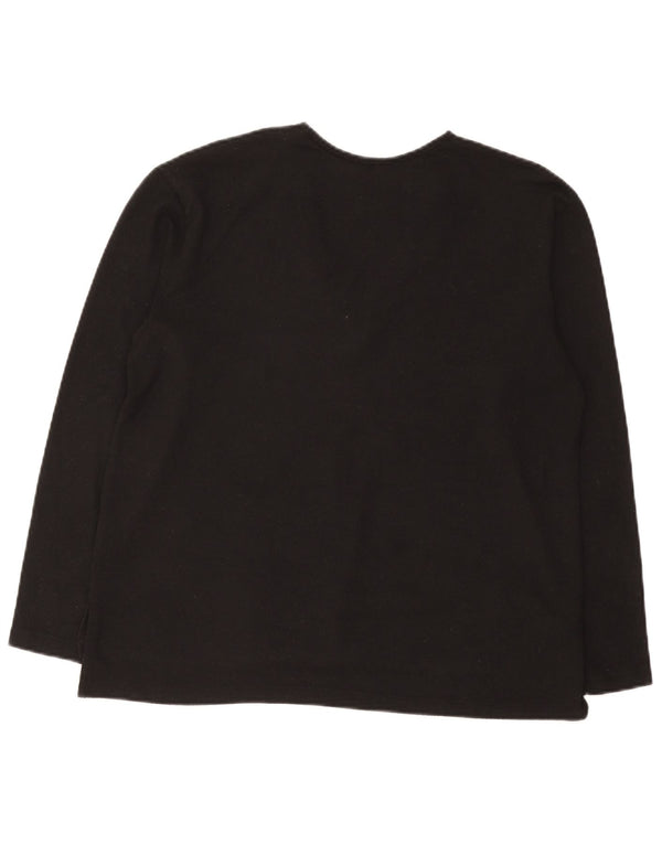 Zara Womens Top Long Sleeve UK 14 Medium Black Spotted Polyester