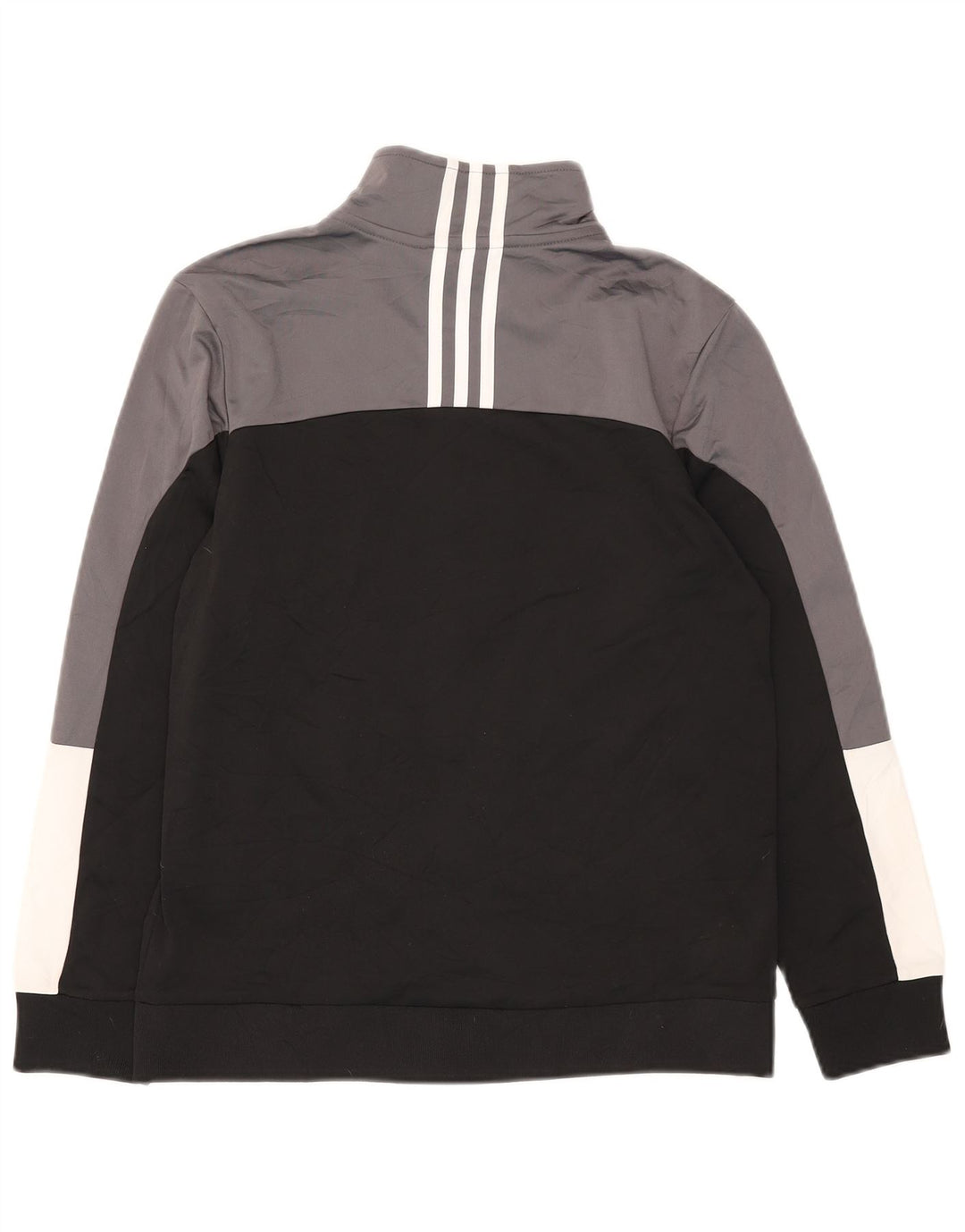 Adidas Boys Tracksuit Top Jacket 12-13 Years Large Black Colourblock