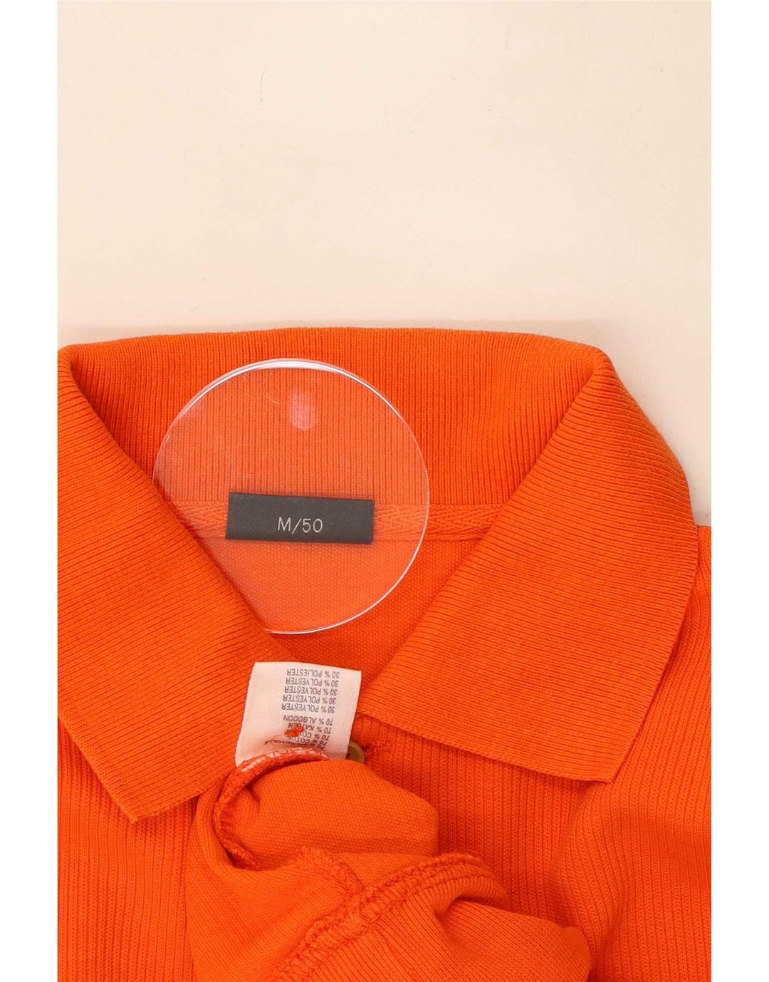 Daniel Hechter Mens Polo Neck Jumper Sweater IT 50 Medium Orange Cotton