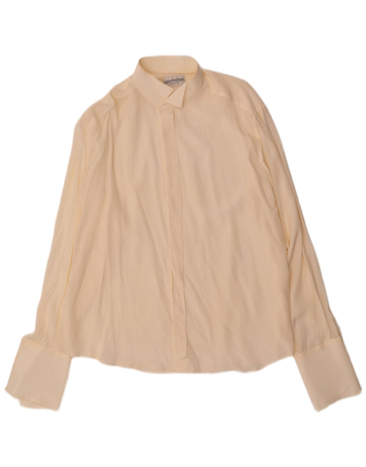 Pancaldi & B Mens Formal Shirt Size 43 17 XL Beige Silk