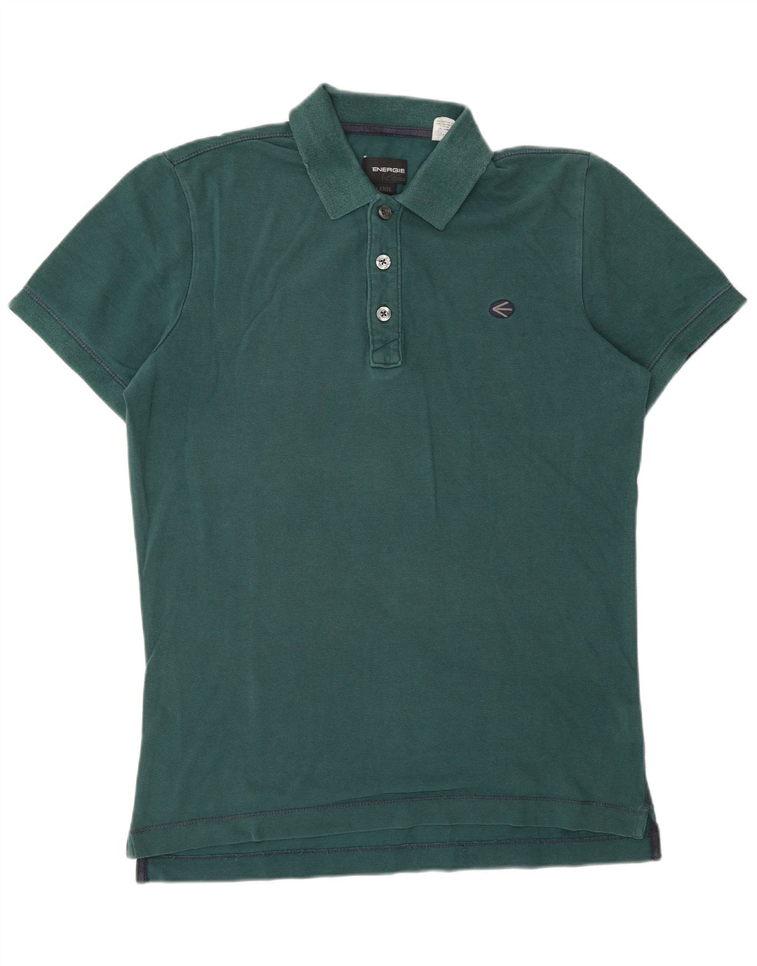 ENERGIE Mens Polo Shirt Large Green Cotton