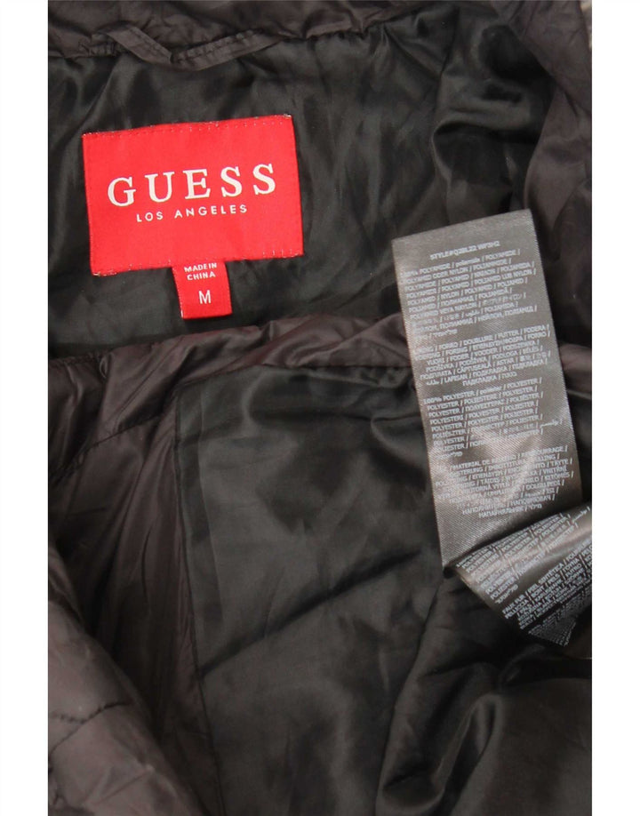 Guess Womens Quilted Jacket UK 12 Medium Black Polyamide