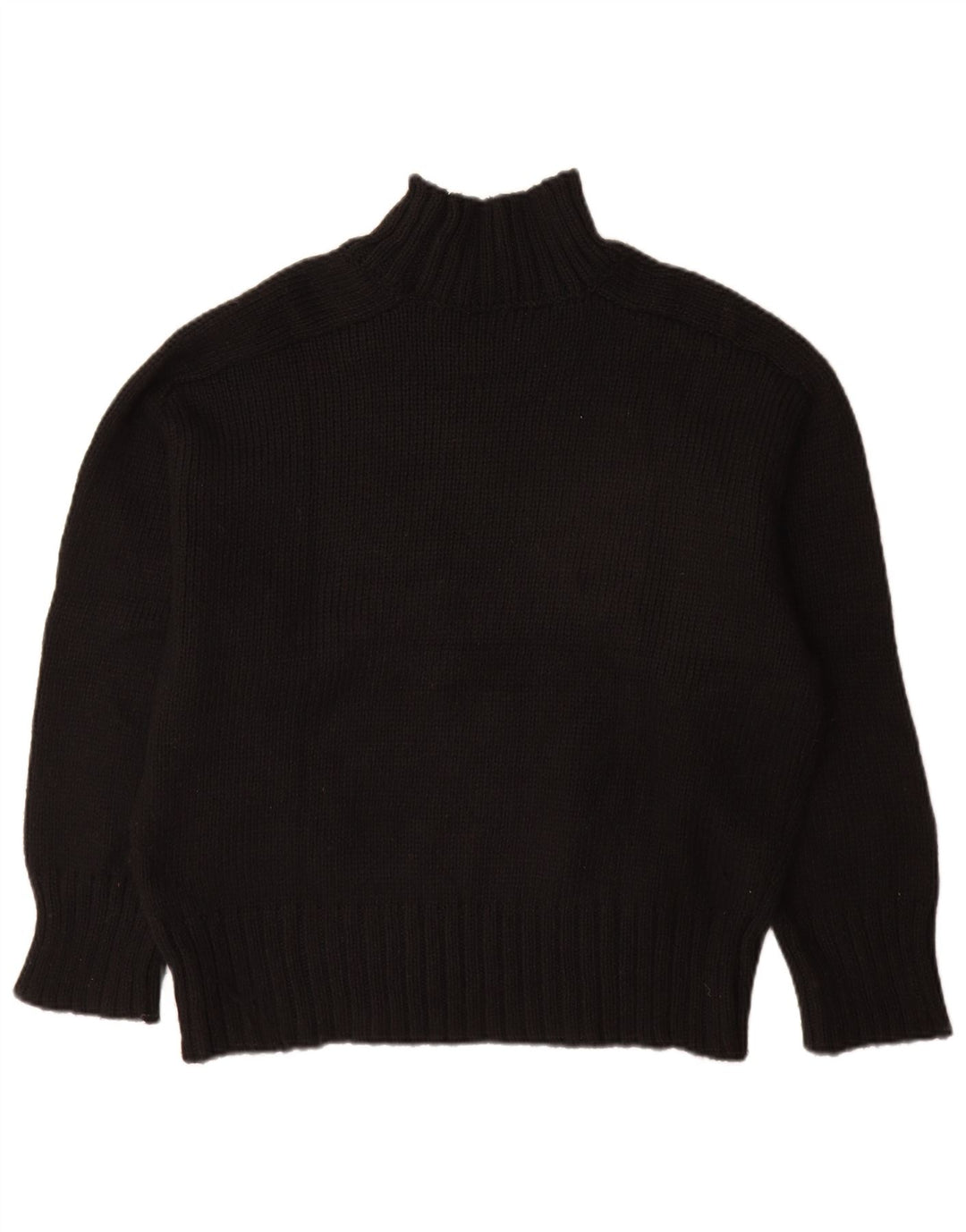 Zara Womens Oversized Turtle Neck Jumper Sweater UK 14 Medium Black