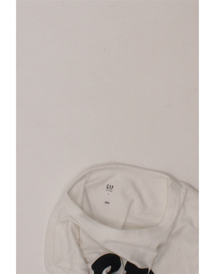 GAP Boys Graphic T-Shirt Top 10-11 Years Large White Cotton Vintage Gap and Second-Hand Gap from Messina Hembry 